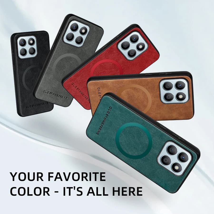 Custodie Magnetiche Magsafe per Honor X7B X7C X7D X8B X8C, Cover in Pelle di Lusso Antiurto
