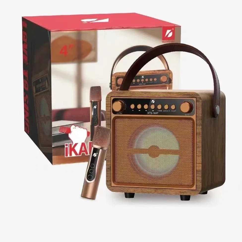 Altoparlante Woofer Kts da 4 Pollici Kts-1687 per Lettore Musicale Mp3 Bluetooth Portatile da Esterno, Altoparlante per Karaoke Partybox con Microfono