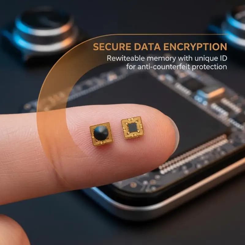 Etichetta NFC RFID programmabile HUA 4*4mm Micro FPC Ntag213 con raggio di lettura di 1mm per controllo accessi e gestione della catena di approvvigionamento