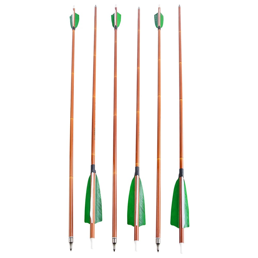 6/12 Pezzi Frecce in Carbonio Spine 500, 31.6" ID 6.2mm, Punta da 100 Grani per Arco Ricurvo e Compound, Tiro con l'Arco, Caccia e Tiro al Bersaglio