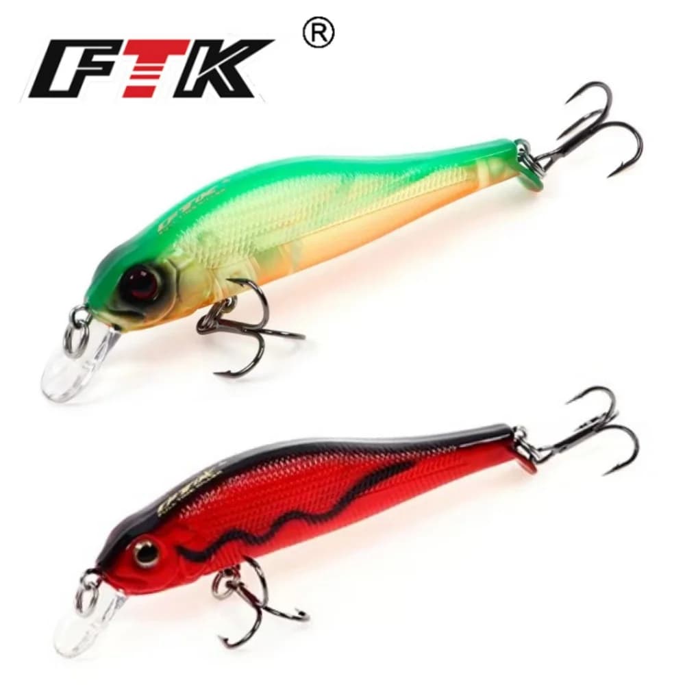 FTK 6g Swimbait Minnow Wobblers per luccio Richiamo di pesca 8 cm 3D Eye Hard Artificial Jerkbait Esca da pesca