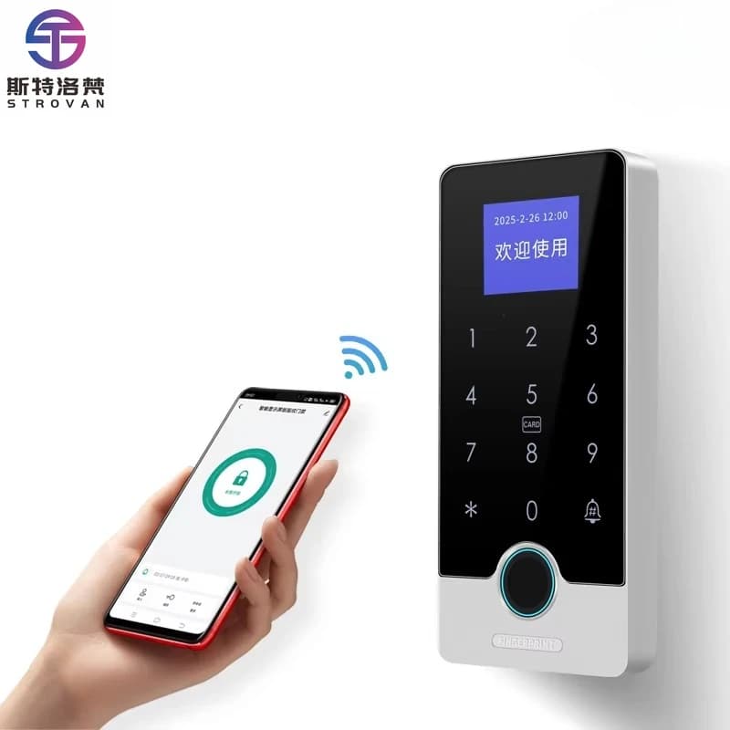 Sistema di Controllo Accessi per Esterni con App, Lettore di Schede NFC RFID 125KHz, Tastiera Autonoma e Controllore di Accesso Intelligente con Impronta Digitale