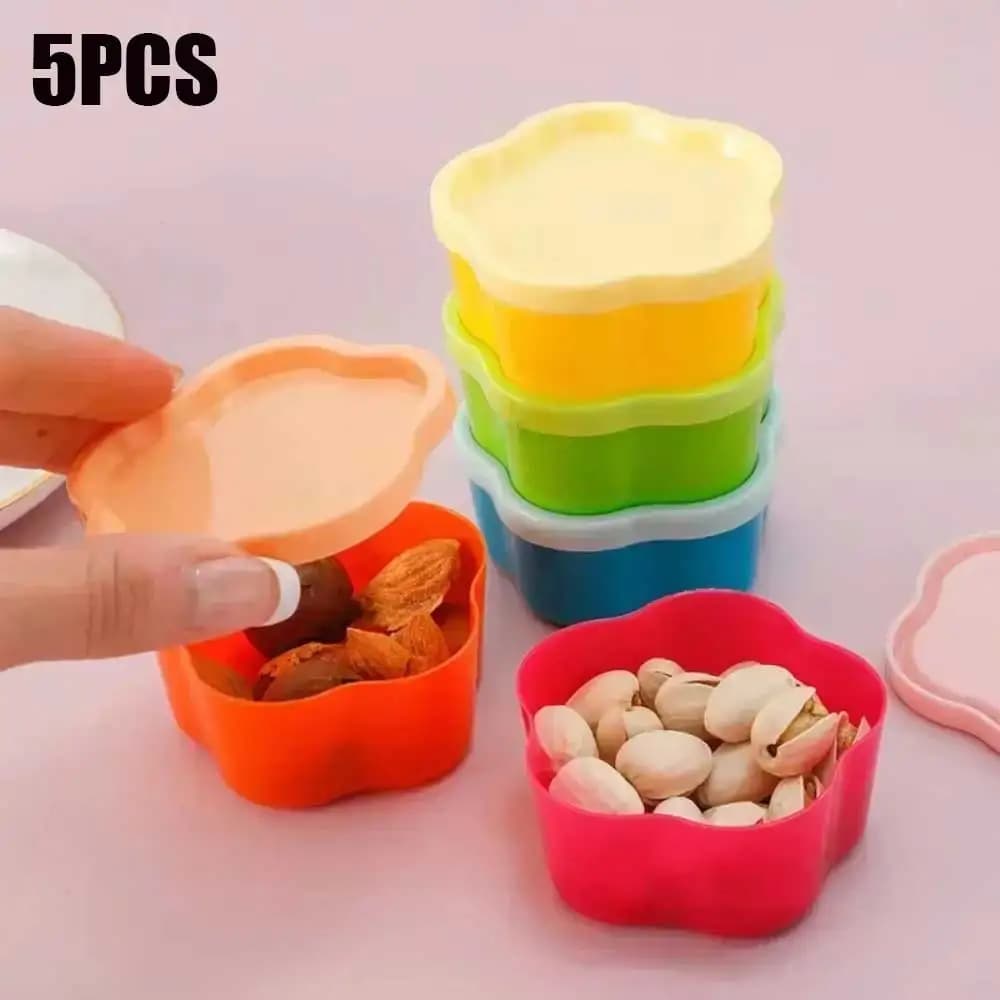 Set of 5 Mini Bottles for Containing Seasonings, Ketchup, Salad Sauces, Containers for Food