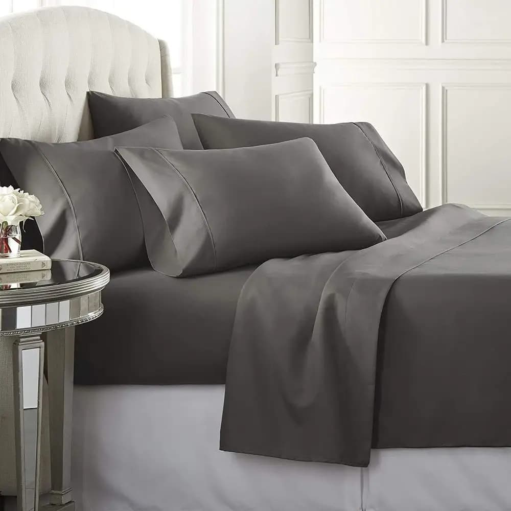 Set di lenzuola Split King da 600 fili per letto regolabile, tessuto satinato, fresco, traspirante e morbido, set da 5 pezzi: 2 lenzuola con angoli fino a 20 pollici.