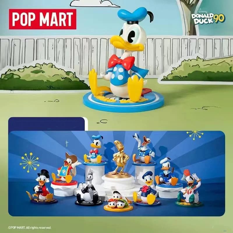 POPMART Disney Paperino Serie 90° anniversario Scatola cieca Giocattoli Kawaii Anime Action Figure Sorpresa Scatola misteriosa Bambole Regalo