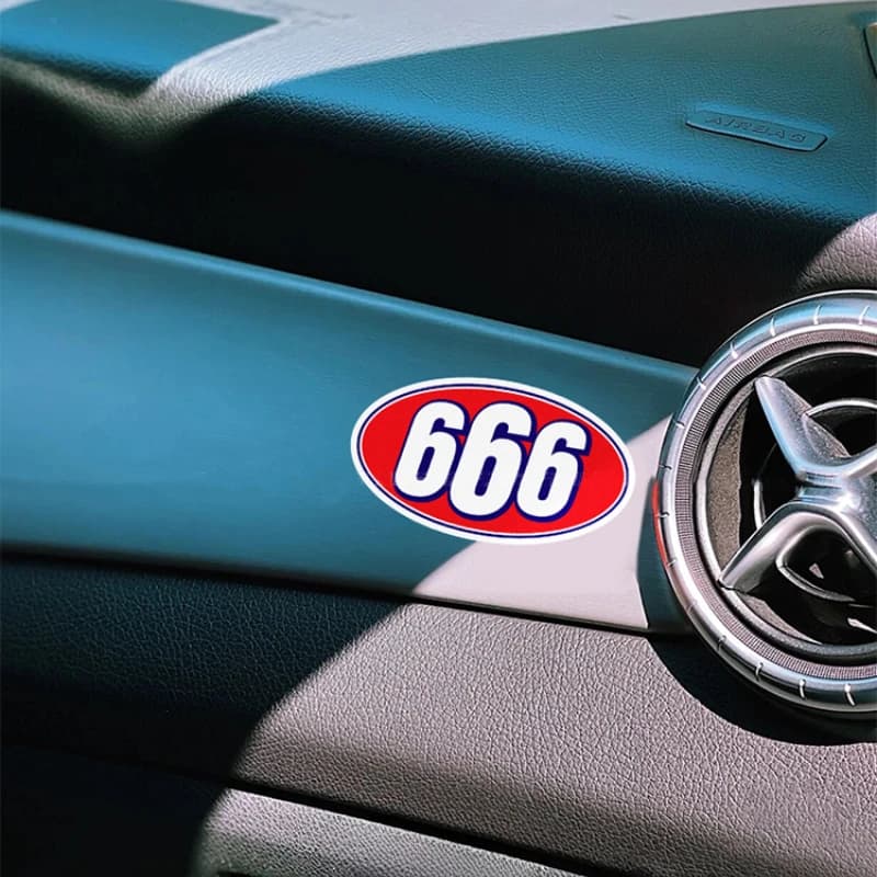 Divertenti Adesivi Moto con Numero 666, Decalcomanie in Vinile Impermeabili per Serbatoio, Carena, Casco e Scooter Elettrico