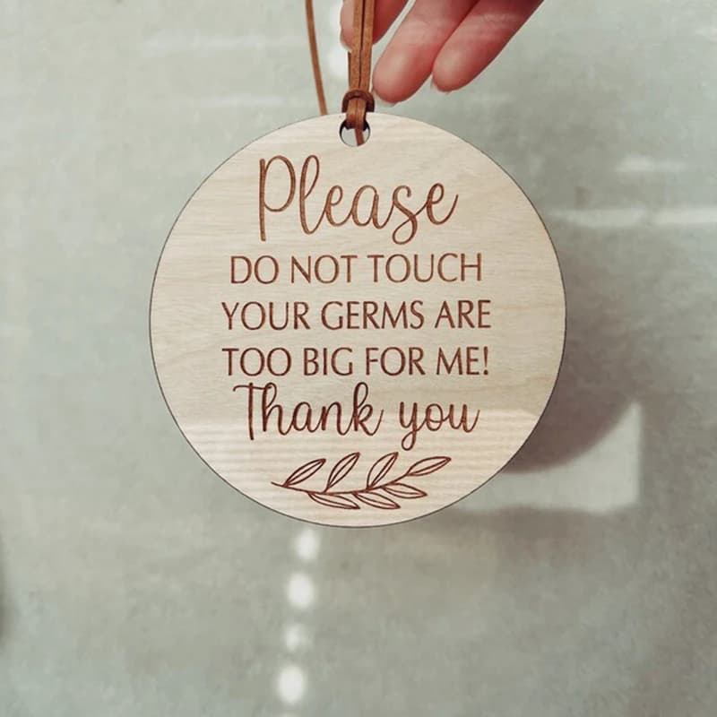1pcs Do Not Touch Baby Car Seat Tag wood sign Baby Shower Gift, New Parents Gifts, Stroller Tag