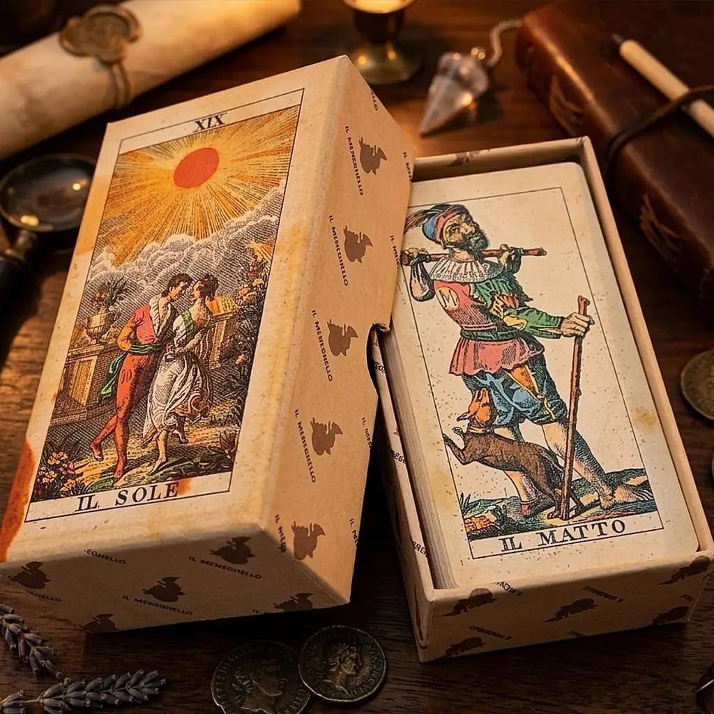 12*6cm Tarot Soprafino 1830 Vintage Italian Tarot Deck in Rigid Box, Historical Reproduction, 78 Pcs Double-embossed Cards