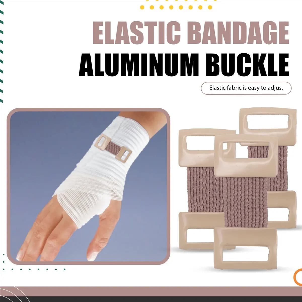 (LBER) 50 Pezzi Fasciature Elastiche con Clip Metalliche, Ganci di Fissaggio per Kit di Pronto Soccorso, Adatte a Vari Tipi di Bende Sportive