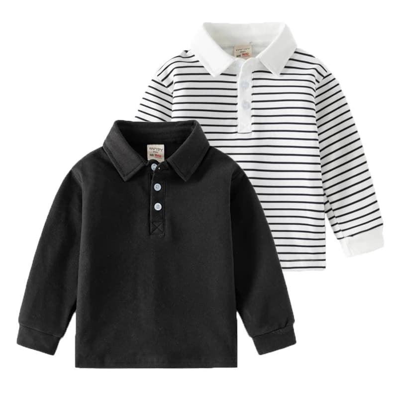 Moda bambini ragazzi Polo colletto alla coreana Sport bambini ragazzo autunno felpa morbido cotone traspirante abbigliamento per bambini bambino 2-6T