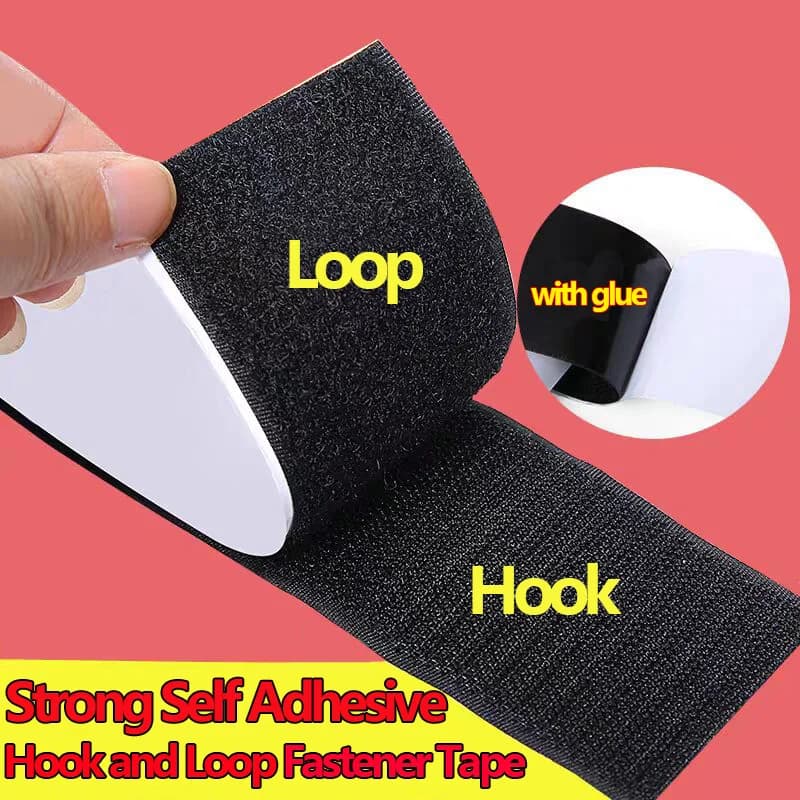 Self Adhesive Hook and Loop Tape 20/25/30/50mm Wide, Strong Sticky Back Removable Strip Fastener for Home Car Office, DIY Crafts