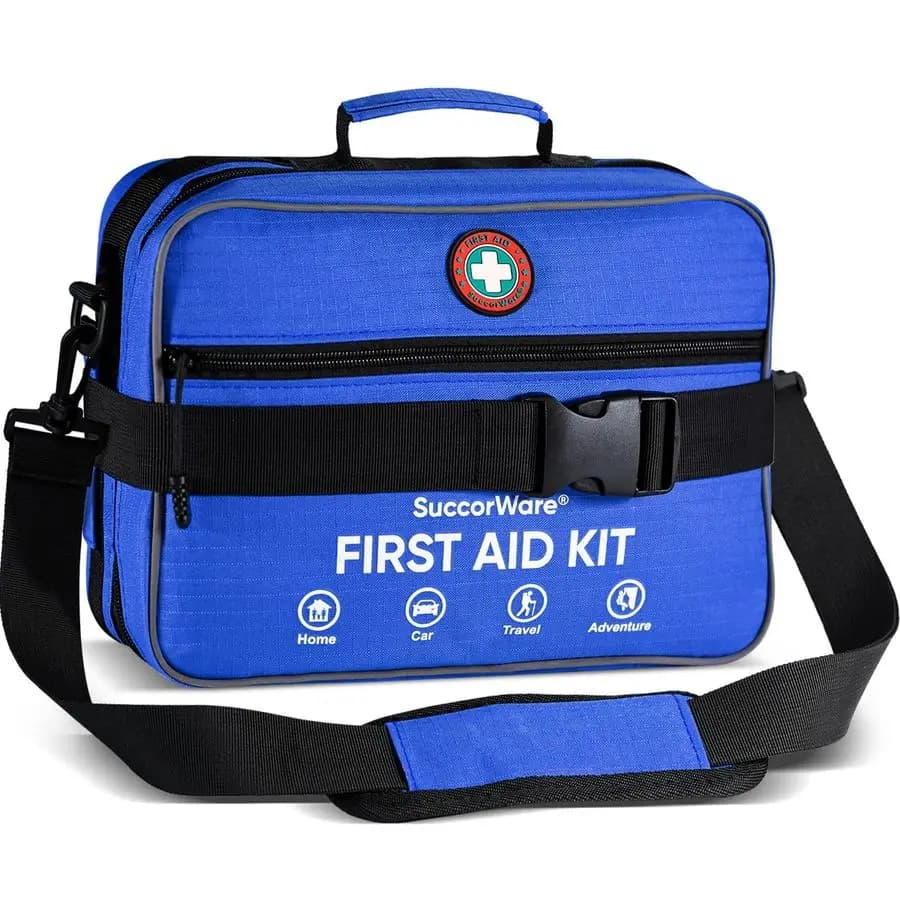Kit di Pronto Soccorso Grande da 435 Pezzi con Scomparti per Garze Compressi, Kit Medico d'Emergenza per Casa, Campeggio, Escursionismo, Viaggi