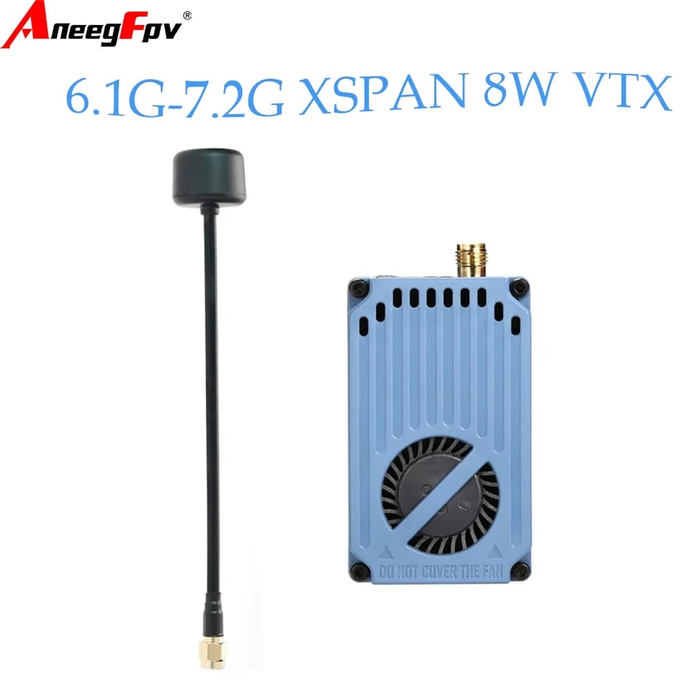 RUSHFPV 6.1‑7.2G 8W X61728 VTX Video Transmitter Module With Circular Polarized Antenna For Long Range FPV RC Drone Accessories
