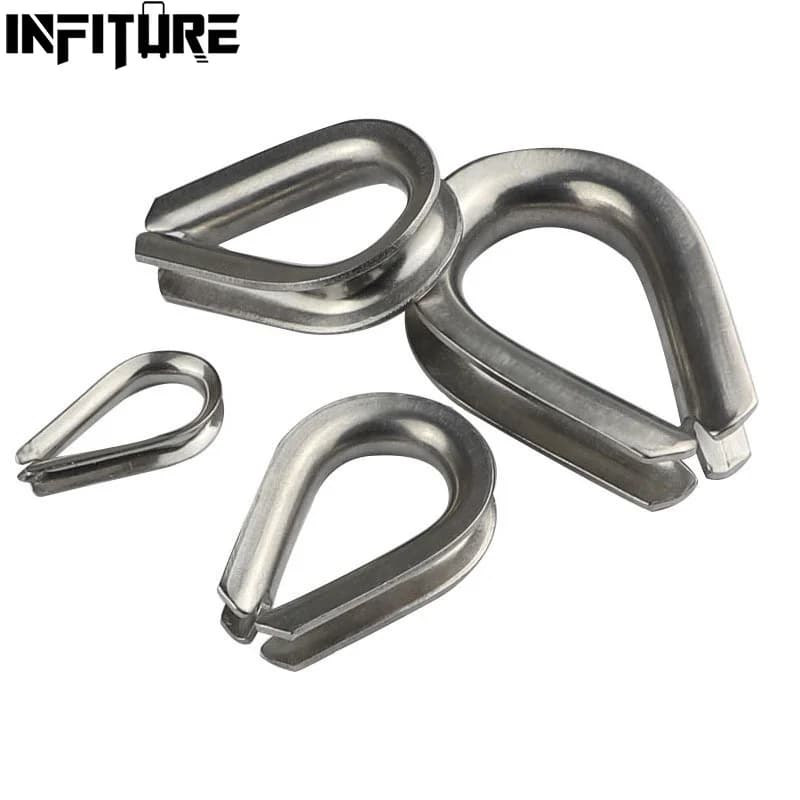 Accessori per barche Morsetti di protezione per fune metallica in acciaio inossidabile 2.5/2/3/4/5/6/7/8/10/12/14/16/18mm Morsetto per ditali per linea di ancoraggio ad anello