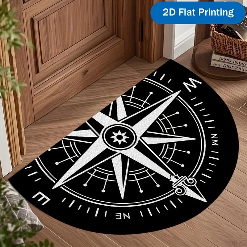 Realistic Tree Growth Ring Wood Slice Pattern Round Doormat Entry Natural Rug Anti Slip Floor Mat For Rustic Cabin Household