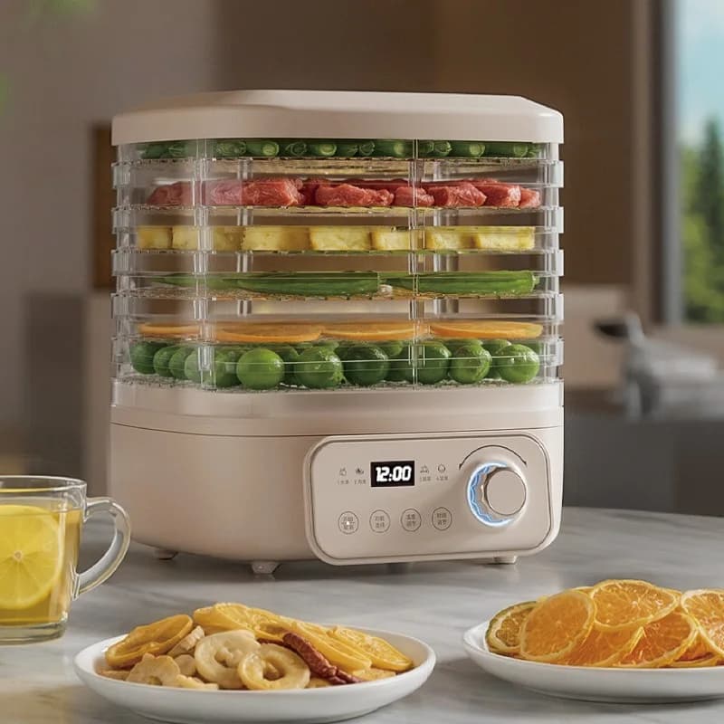 Essiccatore Alimentare Intelligente a 3/6 Strati, Visibile, con Controllo della Temperatura, per Frutta Secca, Carne per Animali Domestici, Essiccatore ad Aria, Liofilizzatore per Alimenti 230W