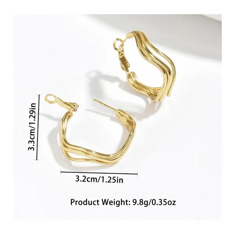 Personalized Fashion Simple Metal Irregular Multi-layer Ring Stud Earrings Light Luxury Exaggerated Personalized Earrings