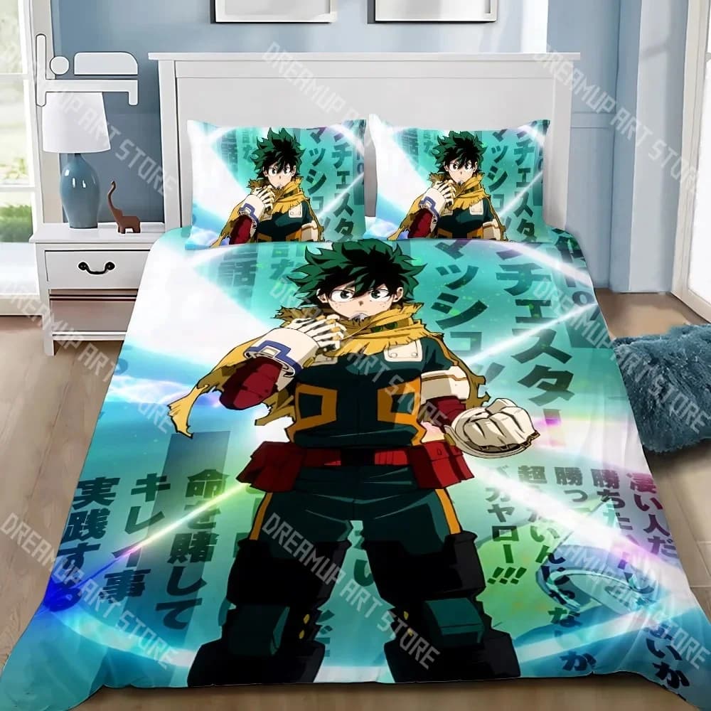 Fashion Anime My Hero Academia Bedding Set Single Twin Full Queen King Size Bed Set Kids Bedroom Duvetcover Sets Bed Sheet Set