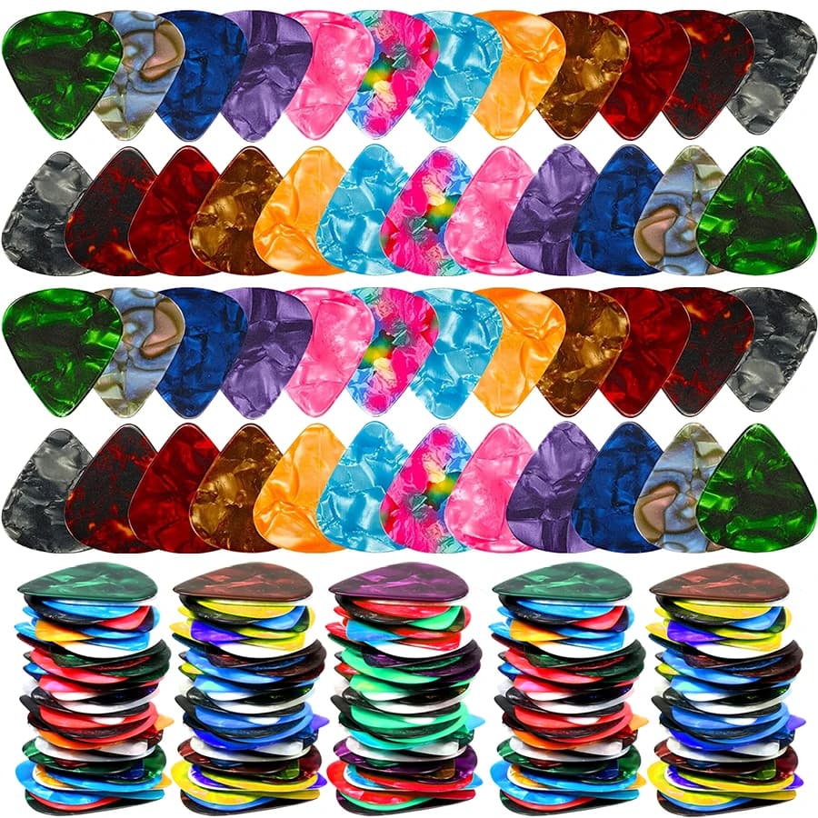 Set di 18/36/72 Plettri per Chitarra in ABS da 0,5mm, Resistenti e Lisci, per Chitarra, Basso, Ukulele, Accessori Professionali per Strumenti Musicali