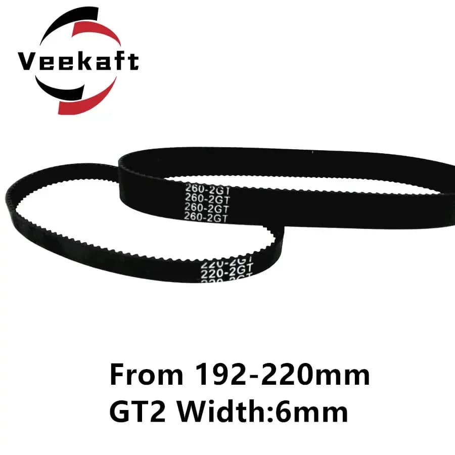 1pc 3D Printer Parts GT2 6mm Ring Rubber Clasp 192 194 196 198 200 202 204 206 208 210 212 214 218 220mm 2GT
