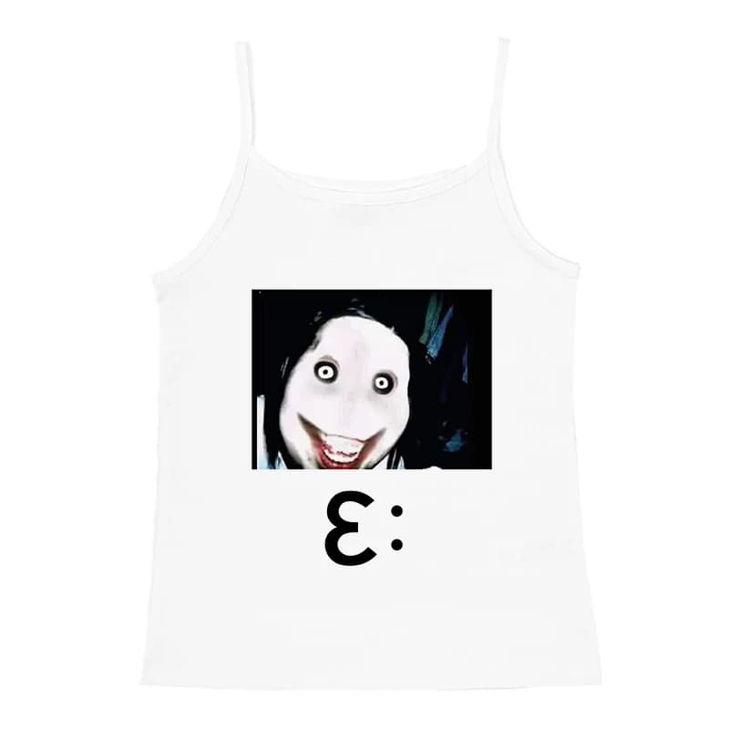 Summer Y2k Tanks Spaghetti Strap Camis Solid Stretch Meme Pattern Print Crop top per le donne senza maniche Slim Fit Basic canotta