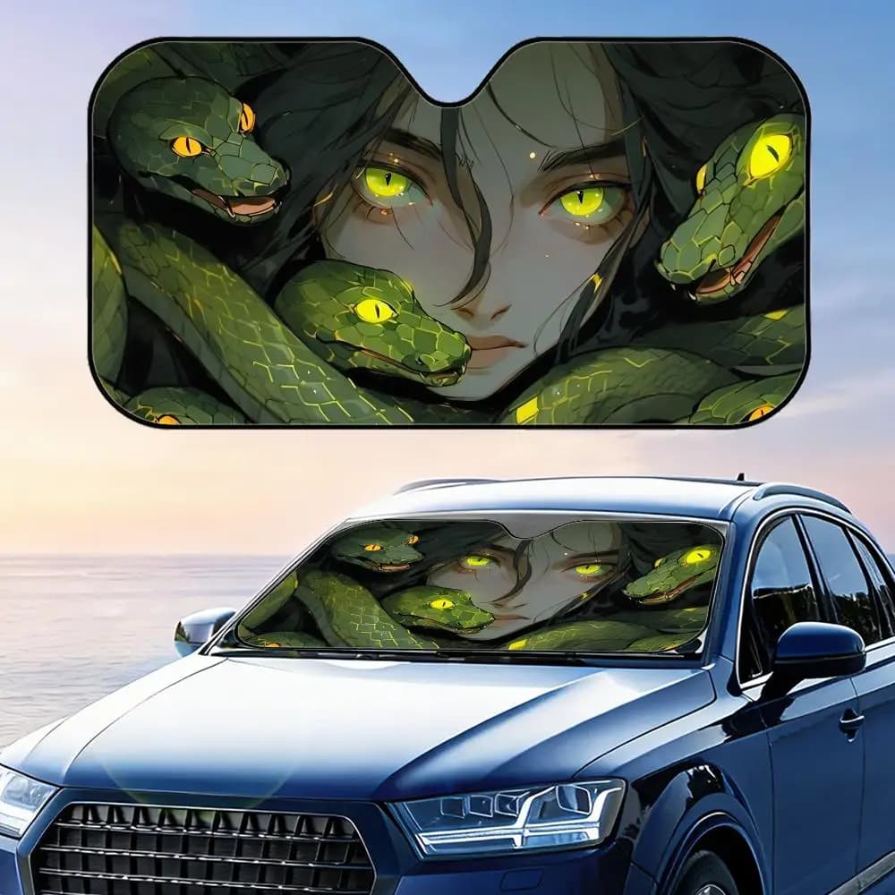 Parasole pieghevole per auto con foglie decorative, protezione UV, isolamento termico riflettente, copertura riutilizzabile