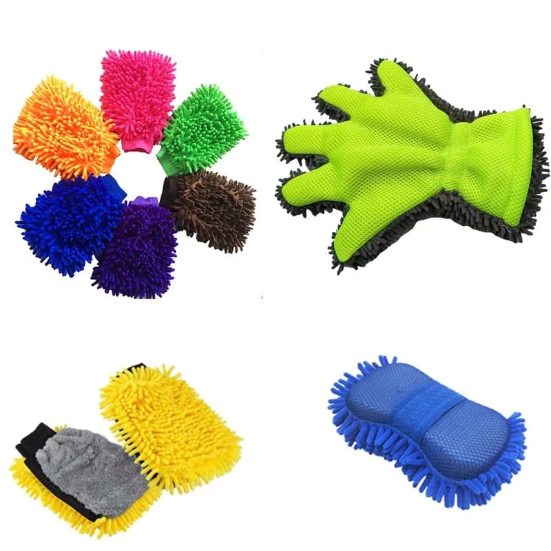 Guanto in microfibra Chenille Premium antigraffio per lavaggio auto, impermeabile, spesso, per pulizia e ceratura, spazzola per detailing auto, guanto per la cura dell'auto