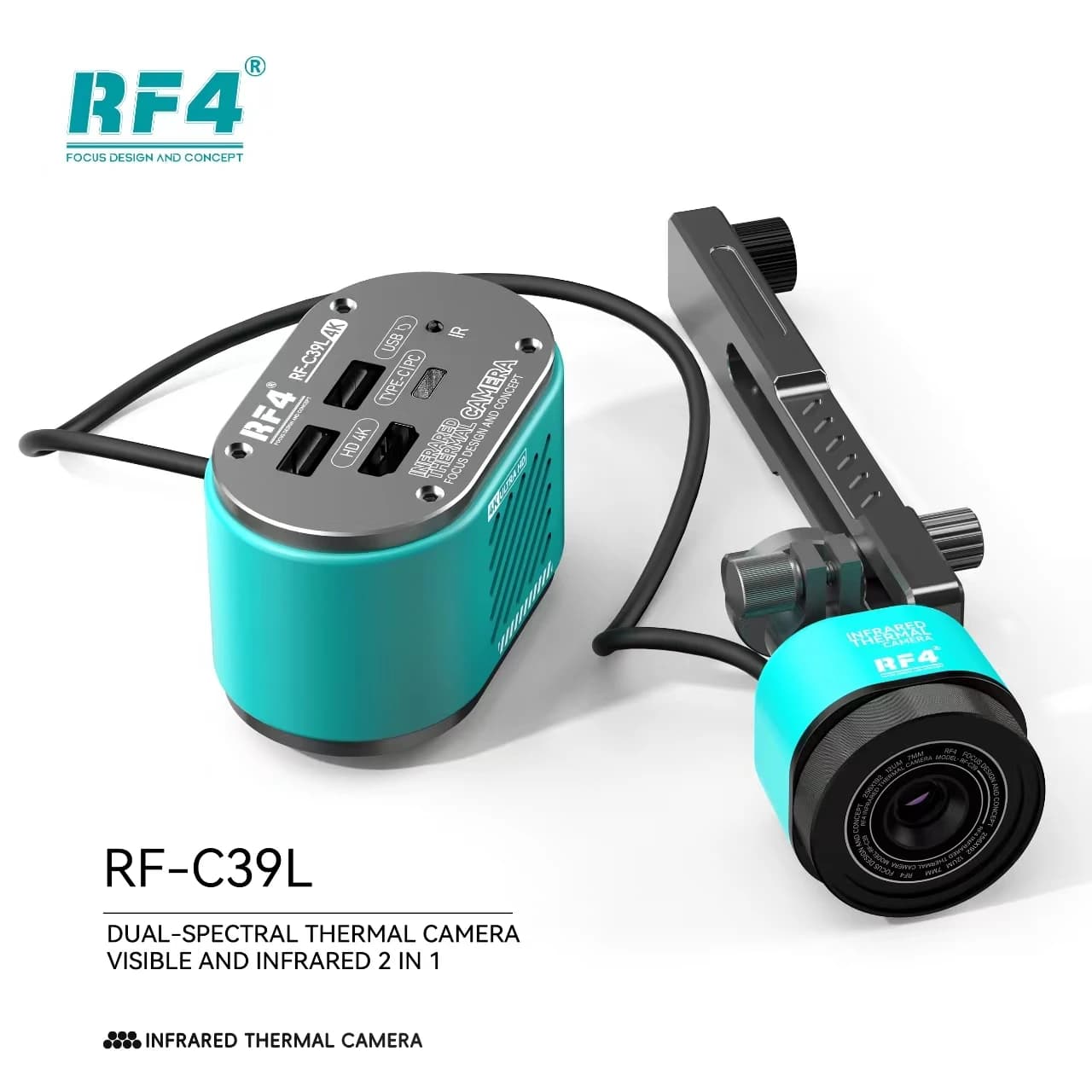 Termocamera spettrale doppia Telecamera 4K RF-C39L, nessun computer o telefono richiesto Capture sia immagini termiche visibili e a infrarossi