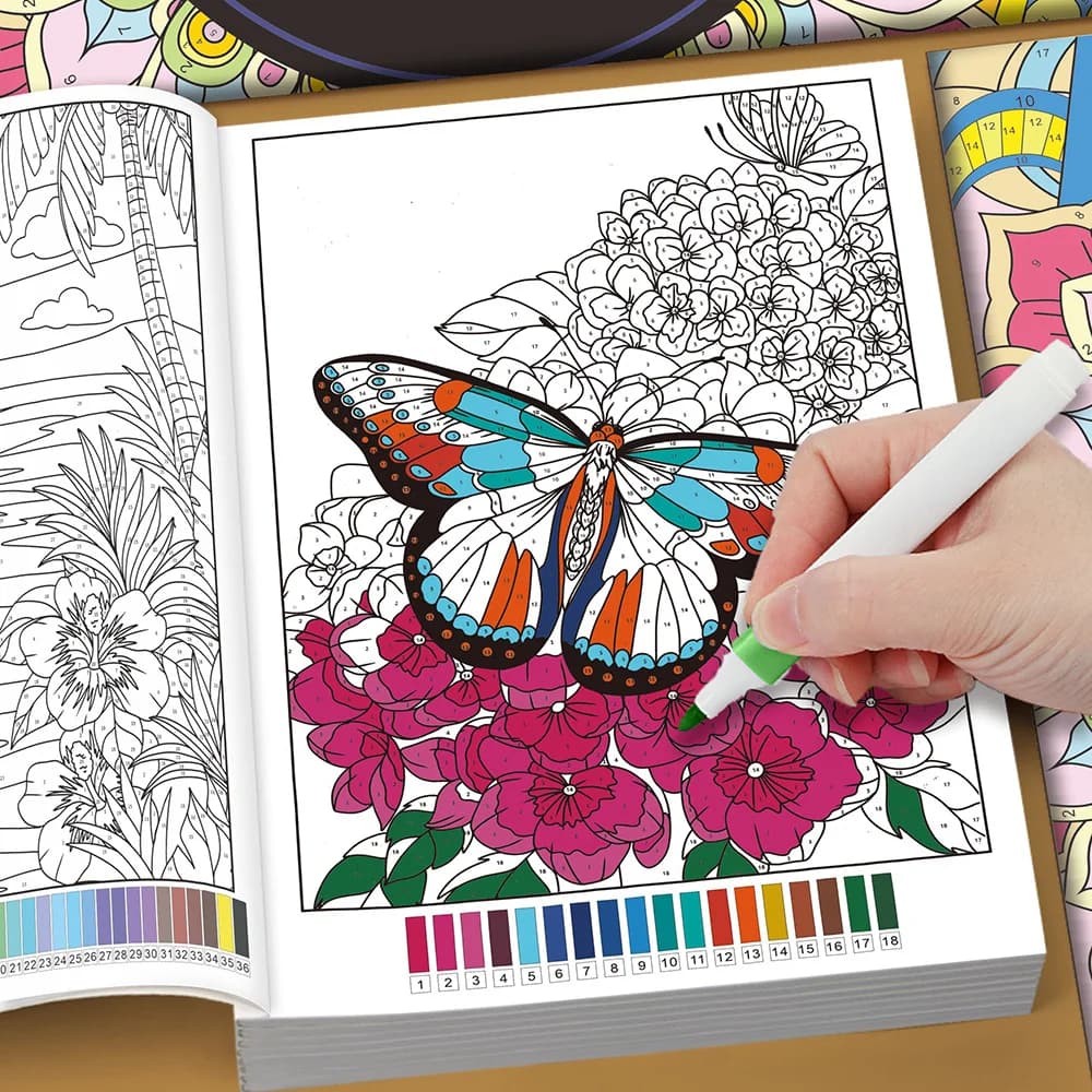 Adult Color By Number , Beautiful Mandala Floral Wildlife Number Coloring , Anti-Stress Creative Drawing Book to Relax Mind