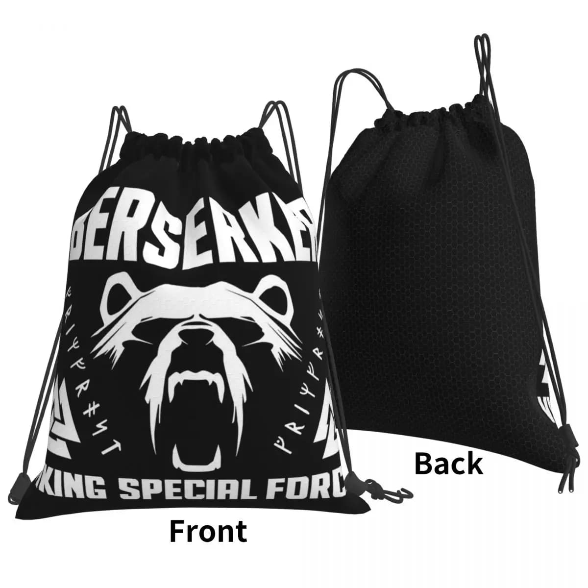 Zaini Berserker Viking, borse multifunzione con coulisse, borse portaoggetti, borse per libri, per studenti e viaggiatori