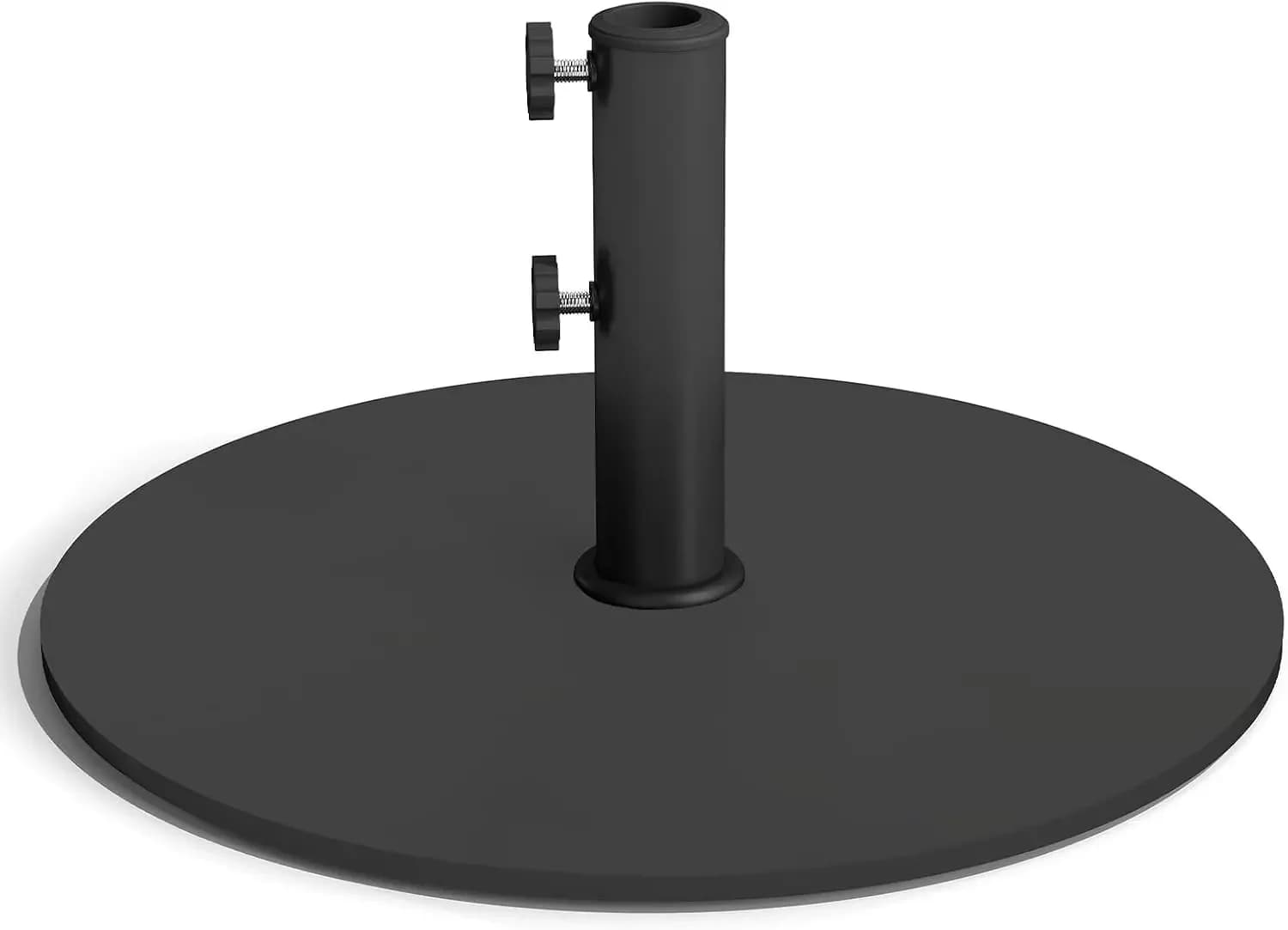 33lbs Heavy Duty Round Outdoor Patio Umbrella Base, Steel Plate Stand Weight with 4 Non-Slip Pads, Fits 7 to 11ft Market