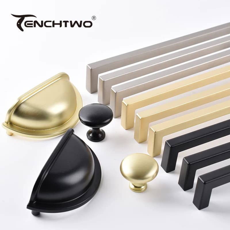 Maniglie per Mobili da Cucina in Stile Nordico Nero/Oro, Pomelli per Armadi e Cassetti, Maniglie per Cassettiere e Mobili Contenitori