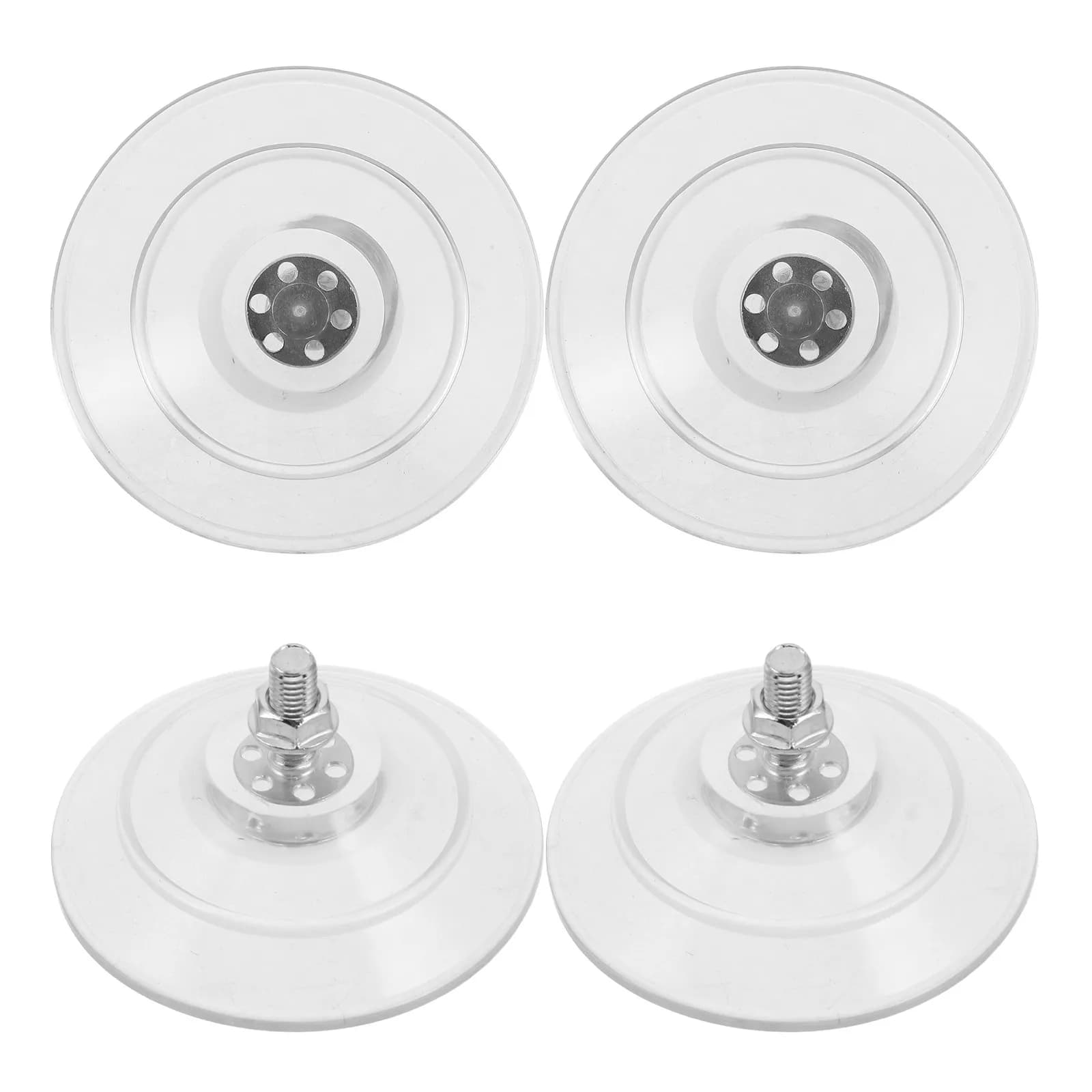 4Pcs Threaded Suction Cup with Screw M8 85Mm Transparent PVC Suction Hook Holder for Glass Mirror Metal Smooth Surfaces Heavy