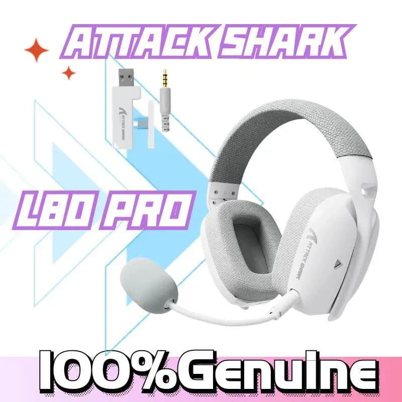 Attack Shark L80PRO/ L90/V10 Cuffie da gioco wireless ultraleggere Sistema doppio microfono pieghevole 2.4Ghz/BT/3.5mm Cablato a bassa latenza