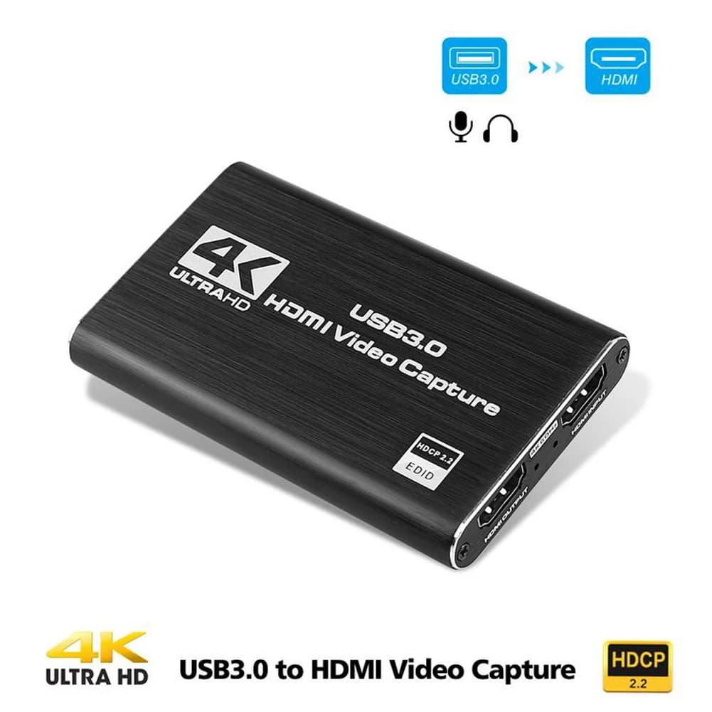 Registratore Schermo HD USB 3.0, Scheda di Registrazione Schermo 4K 60Hz Compatibile HDMI per PS4 e Giochi