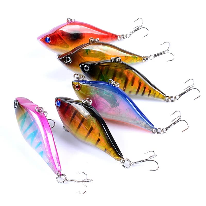 6 Colors Inner Laser Holographic Long Cast VIB 6CM 13.1G Boxed Hard Bait For Bass Culter Trout Tackle