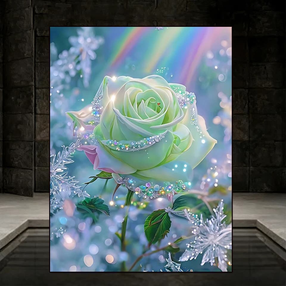 Pittura Diamante Fai da Te Nuova 2026 Fantasia Cristallo Rosa Paesaggio Arcobaleno 5D Ricamo a Punto Croce Mosaico Decorazioni Casa