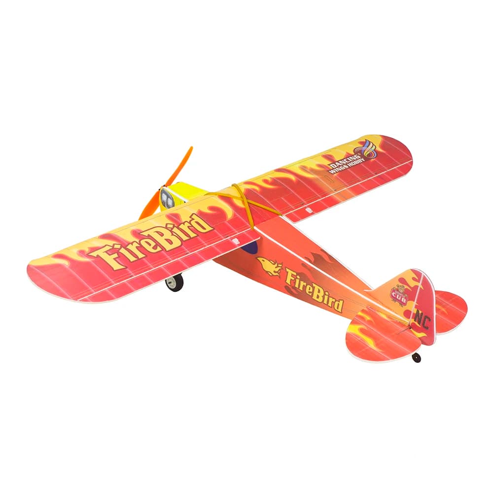 Kit Aereo RC J3 Fire Bird 600mm in Schiuma PP, 2S 85g 4CH Leggero - Modello per Principianti Facile da Pilotare con Volo Stabile