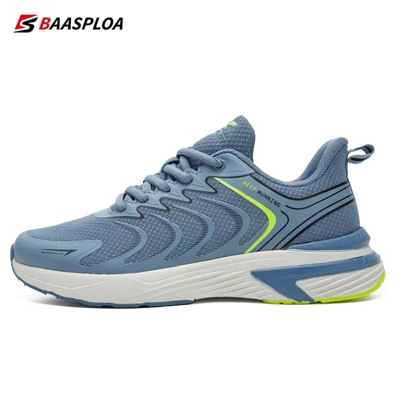 Baasploa Scarpe da corsa da uomo Scarpe sportive leggere in rete traspirante Scarpe da ginnastica casual alla moda da uomo Comode e antiscivolo