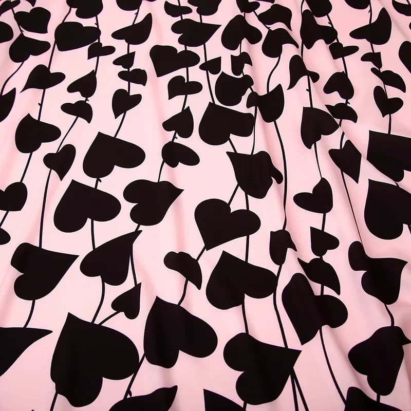 Early Spring New Digital Printing Fabric Pink Love Small Flower Clothing High Quality Dress Cloth Sewing Needlework Wholesale