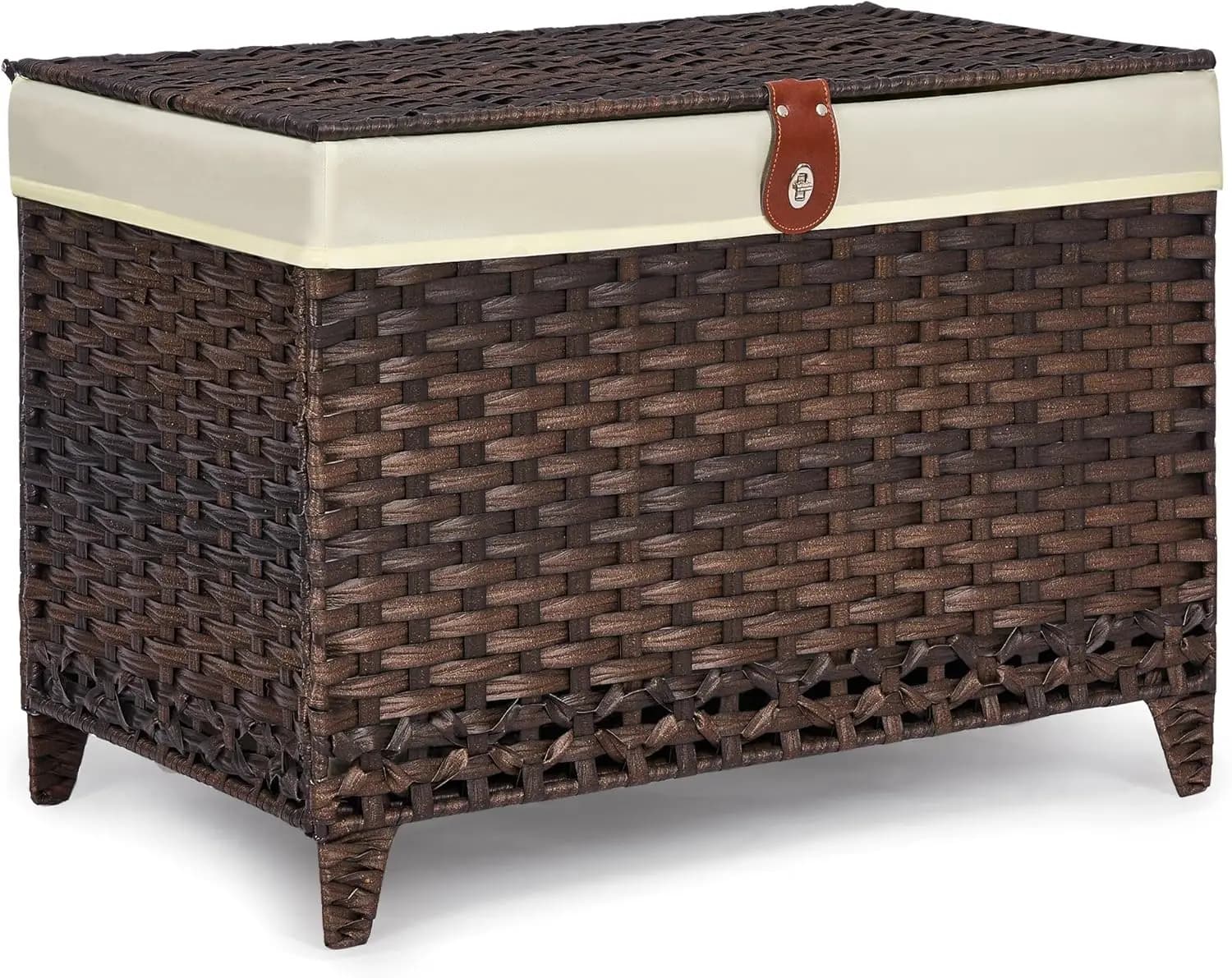 Cesto portaoggetti in vimini con coperchio, contenitore in rattan, organizer da 160L per armadio domestico
