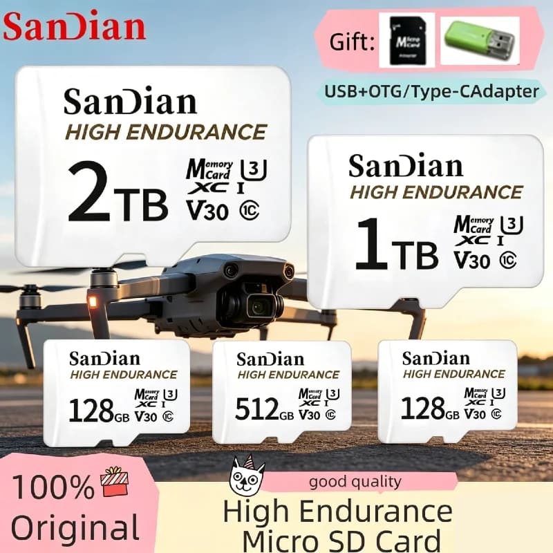 Scheda Micro SD TF da 128GB ad Alta Resistenza V30 U3 C10 Anti-interferenza per Drone, Dash Cam e Monitoraggio Domestico - Modello 2026