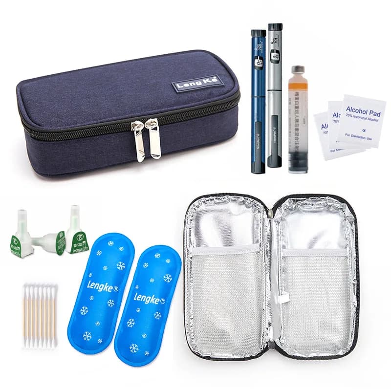 Borsa portatile per celle frigorifere glitterata per insulina Oxford borsa per penna termica tascabile da viaggio per medicinali borsa per congelatore per farmaci per il diabete