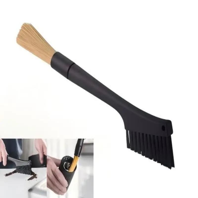 Coffee Machine Cleaning Brush, Dual Purpose Dusting Espresso Grinder Brush, Black, Polypropylene, PET Bristles