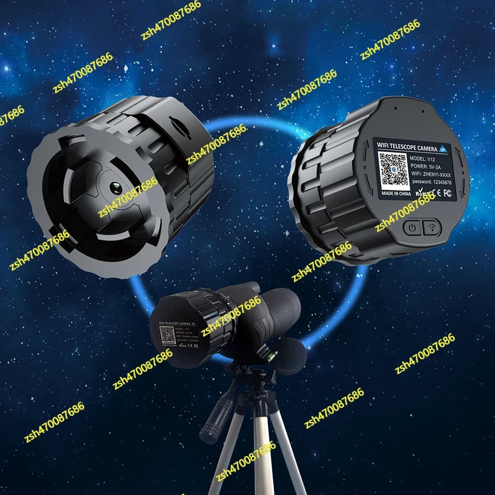 Telecamera oculare per telescopio WiFi HD da 4 milioni di pixel per telescopio ottico da 25 mm-50 mm e fotocamera per cannocchiale portatile per microscopio