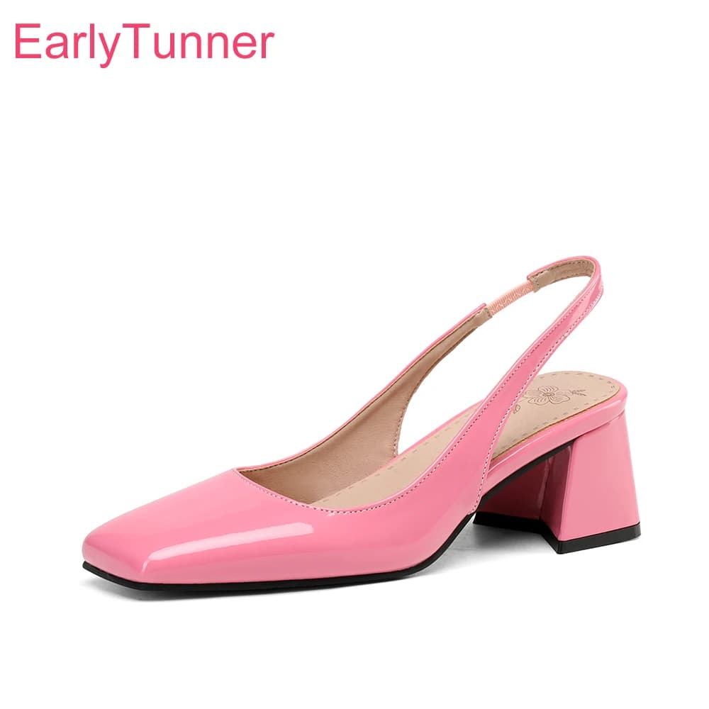 New Summer Summer Sandals Glamour Pink Apricot Women's Apricot With Heel High Heel Elegant Office Shoes Big Sizes and Small 12 32 43 45 48