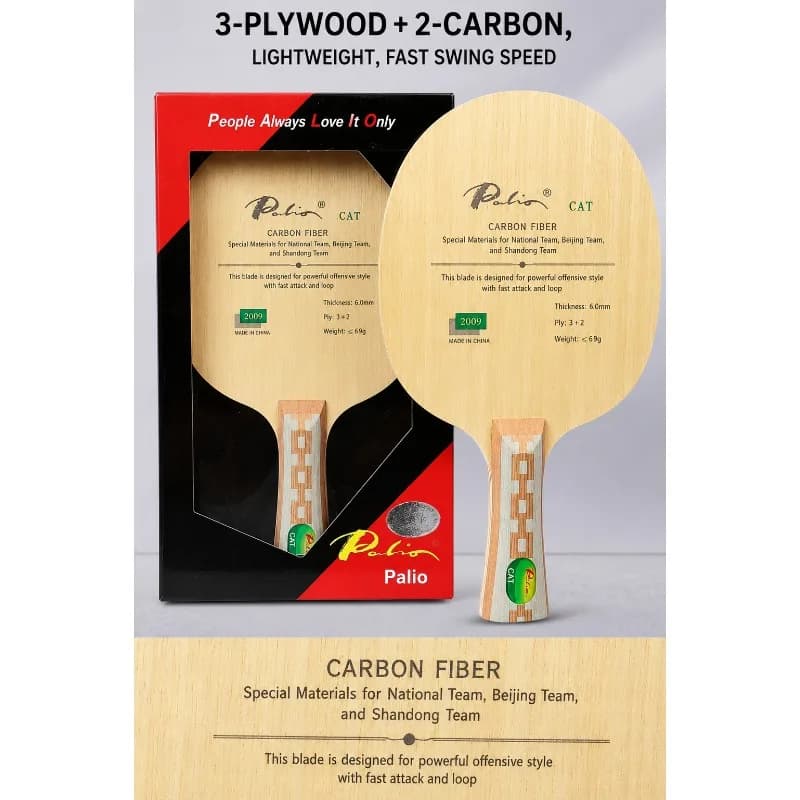 Original 1pcs Palio CAT Table Tennis Blade (Light Weight Carbon) Racket Ping Pong Bat Paddle