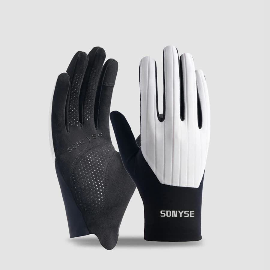 Guanti da ciclismo con dita intere, touch screen, antiscivolo, traspiranti, protezione UV, per uomo e donna, sport all'aria aperta, guida