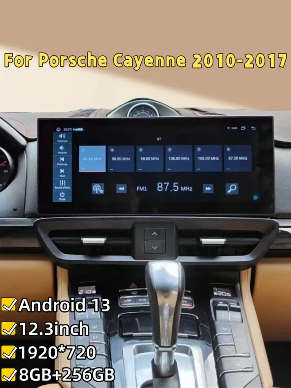12.3 pollici Android14 Autoradio di Navigazione GPS 8 + 256GB Bluetooth 4GWifi Carplay Lettore Multimediale Per Auto Per Porsche Cayenne 2010-2017