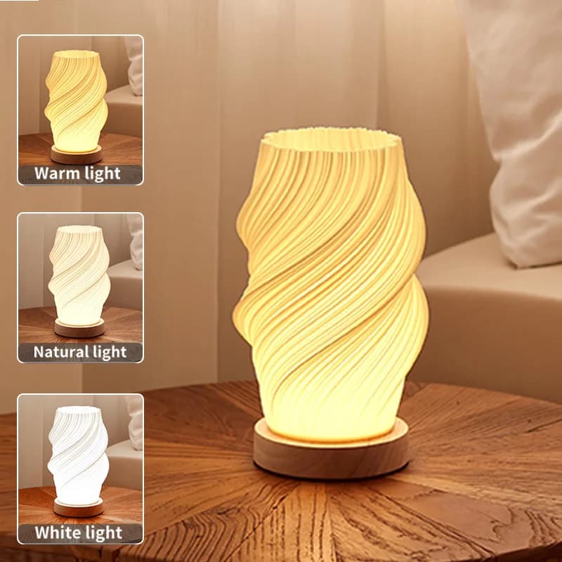 Lampada da scrivania con paralume stampato in 3D in stile crema francese Camera da letto Studio Camera dei bambini Lampada da scrivania con decorazione atmosfera rossa Internet